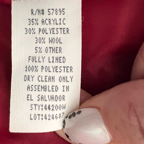 Vintage Requirements Red Plaid Blazer Size 12 Wool Blend Lined - Picture 11 of 11